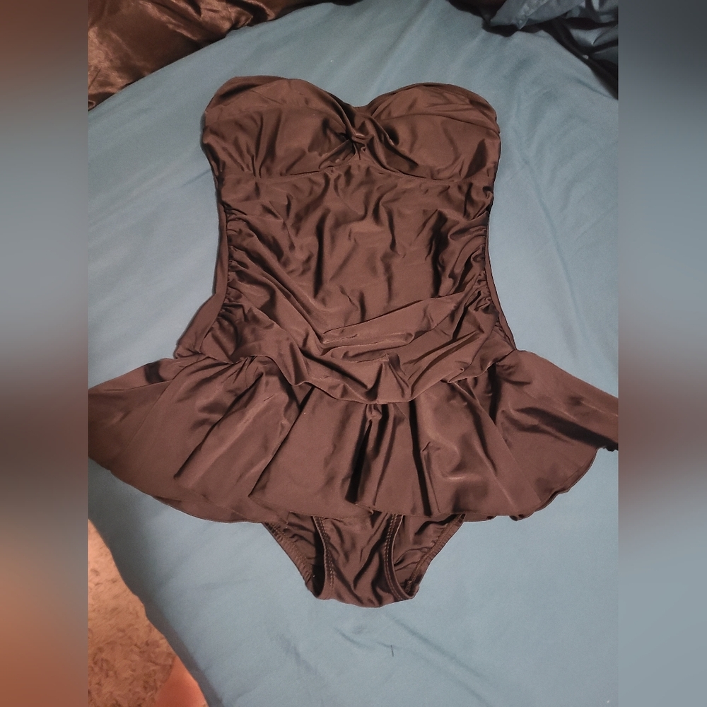 Caribbean Sand sz 12 one piece swimsuit